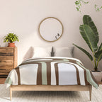 Palm Springs Mid-Century Modern Abstract in Brown, Sage, Light Gray, and Cream Comforter Gallery Image 3