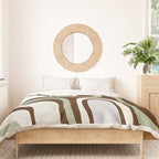 Palm Springs Mid-Century Modern Abstract in Brown, Sage, Light Gray, and Cream Duvet Cover Gallery Image 3