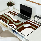 Palm Springs Mid-Century Modern Abstract in Brown, Sage, Light Gray, and Cream Desk Mat Gallery Image 2