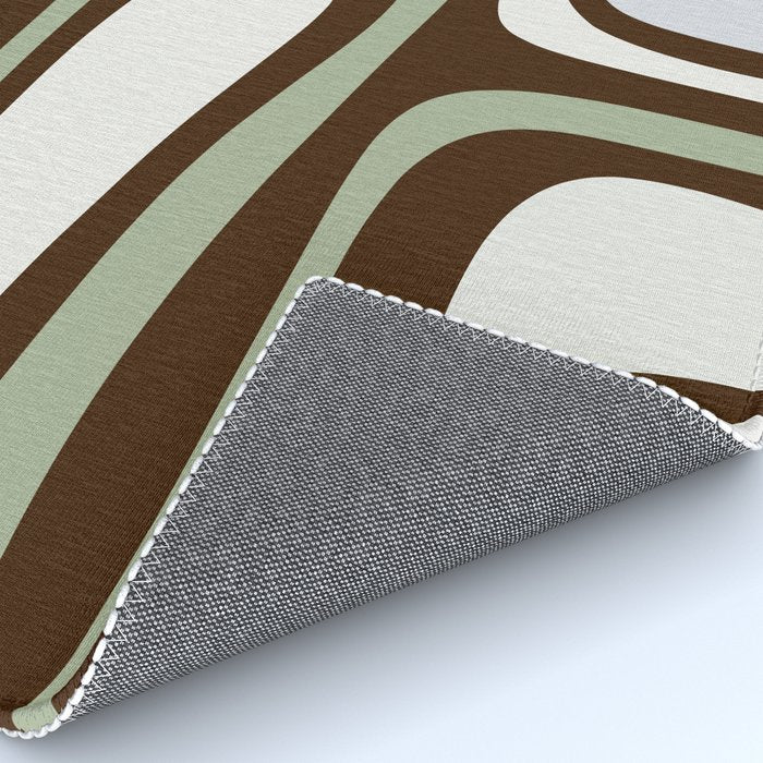 Palm Springs Mid-Century Modern Abstract in Brown, Sage, Light Gray, and Cream Rug Gallery Image 4