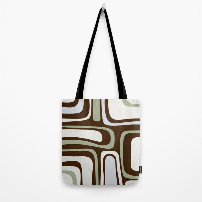 Palm Springs Mid-Century Modern Abstract in Brown, Sage, Light Gray, and Cream Tote Bag Gallery Image 2