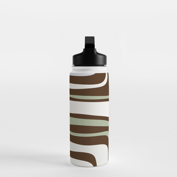 Palm Springs Mid-Century Modern Abstract in Brown, Sage, Light Gray, and Cream Water Bottle Gallery Image 3