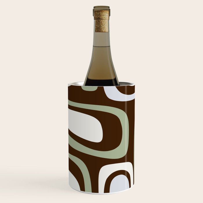Palm Springs Mid-Century Modern Abstract in Brown, Sage, Light Gray, and Cream Wine Chiller Gallery Image 1