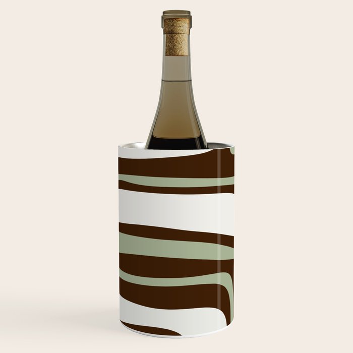Palm Springs Mid-Century Modern Abstract in Brown, Sage, Light Gray, and Cream Wine Chiller Gallery Image 2