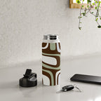 Palm Springs Mid-Century Modern Abstract in Brown, Sage, Light Gray, and Cream Water Bottle Gallery Image 4