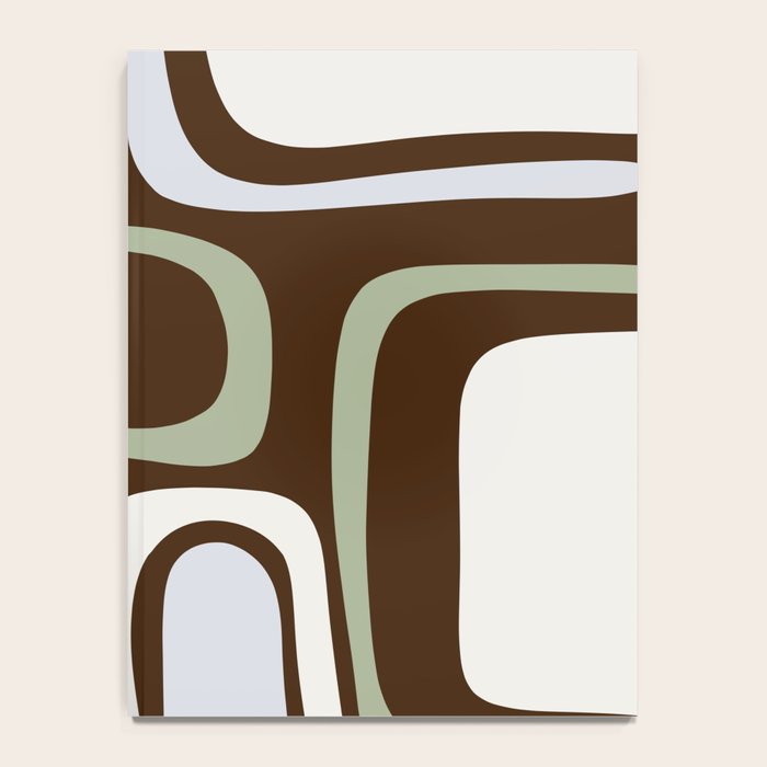 Palm Springs Mid-Century Modern Abstract in Brown, Sage, Light Gray, and Cream Notebook Gallery Image 4