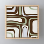 Palm Springs Mid-Century Modern Abstract in Brown, Sage, Light Gray, and Cream Mini Art Print Gallery Image 1