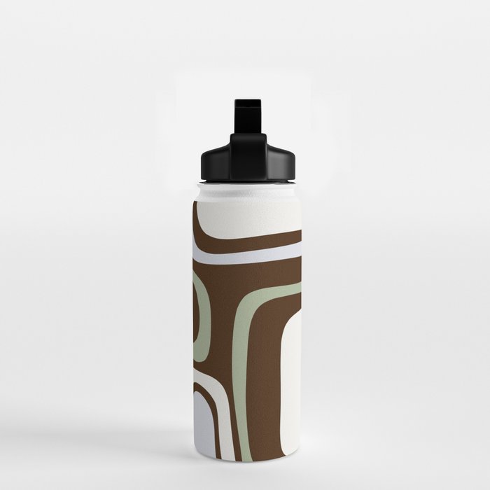 Palm Springs Mid-Century Modern Abstract in Brown, Sage, Light Gray, and Cream Water Bottle Gallery Image 2