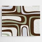 Palm Springs Mid-Century Modern Abstract in Brown, Sage, Light Gray, and Cream Jigsaw Puzzle Gallery Image 1