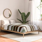 Palm Springs Mid-Century Modern Abstract in Brown, Sage, Light Gray, and Cream Comforter Gallery Image 2
