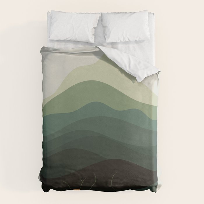 Cat Landscape 8B: Where does the Sun go? Duvet Cover Gallery Image 1
