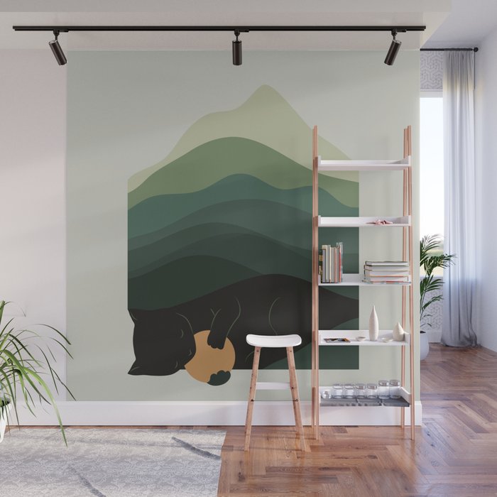Cat Landscape 8B: Where does the Sun go? Wall Mural Gallery Image 1