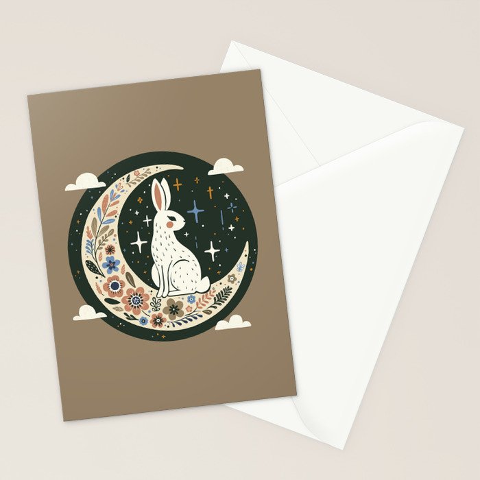 Rabbit on the moon  Stationery Card Gallery Image 2