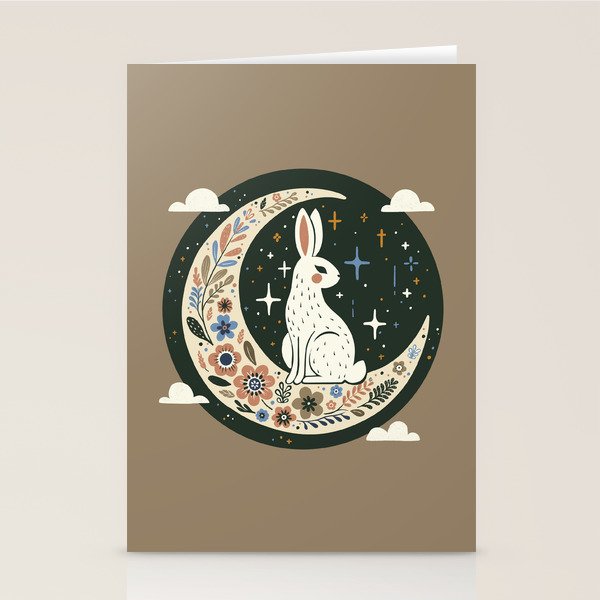 Rabbit on the moon  Stationery Card Gallery Image 2