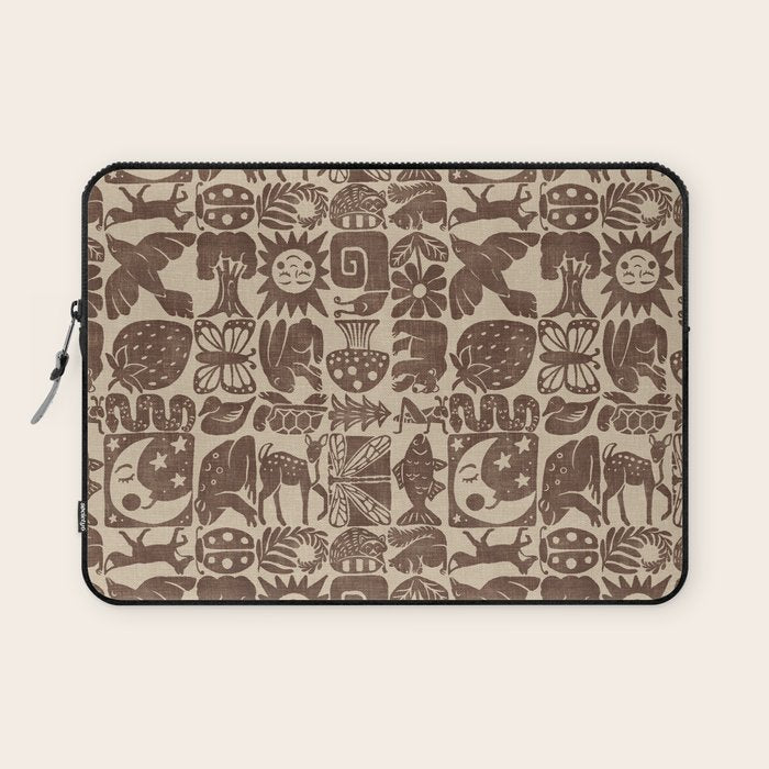 Nature Blocks - walnut brown Laptop Sleeve Gallery Image 1
