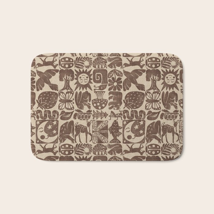 Nature Blocks - walnut brown Bath Mat Gallery Image 1