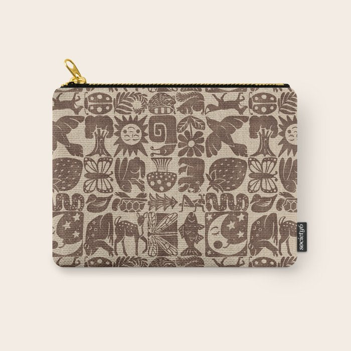 Nature Blocks - walnut brown Carry All Pouch Gallery Image 1