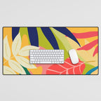 Modern Abstract Art Tropical Leaves Desk Mat Gallery Image 1