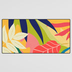Modern Abstract Art Tropical Leaves Desk Mat Gallery Image 3