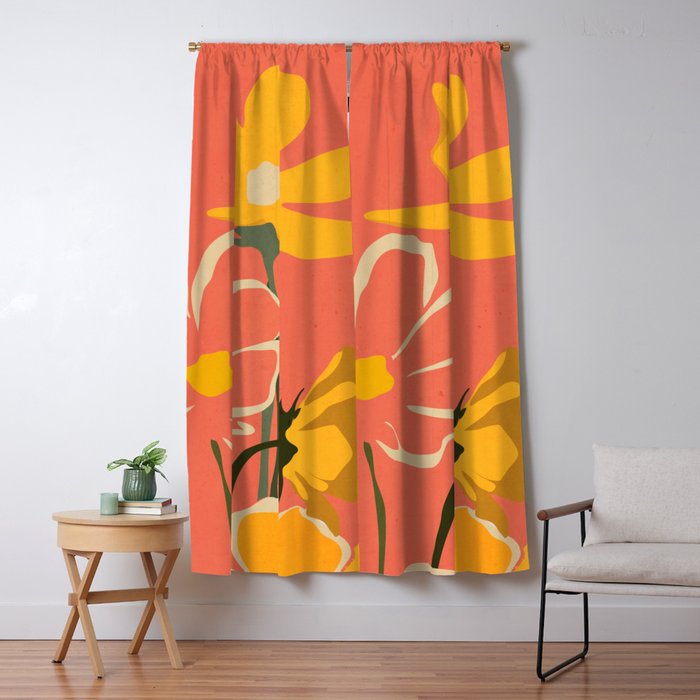 Modern Abstract Art Flowers 4 Window Curtain Gallery Image 5