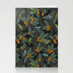 Green & Turquoise Parrotlets and Loquats Stationery Card Gallery Image 2