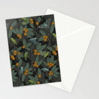 Green & Turquoise Parrotlets and Loquats Stationery Card Gallery Image 2
