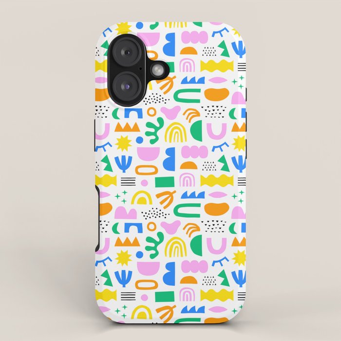 Colorful abstract organic shape art pattern iPhone Case Gallery Image 1