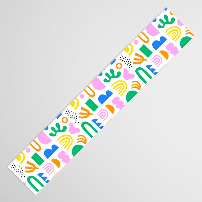 Colorful abstract organic shape art pattern Table Runner Gallery Image 3