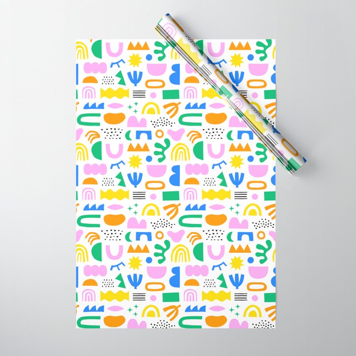 Colorful abstract organic shape art pattern Wrapping Paper Gallery Image 1
