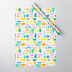 Colorful abstract organic shape art pattern Wrapping Paper Gallery Image 1