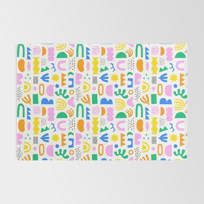 Colorful abstract organic shape art pattern Rug Gallery Image 2