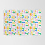 Colorful abstract organic shape art pattern Rug Gallery Image 2