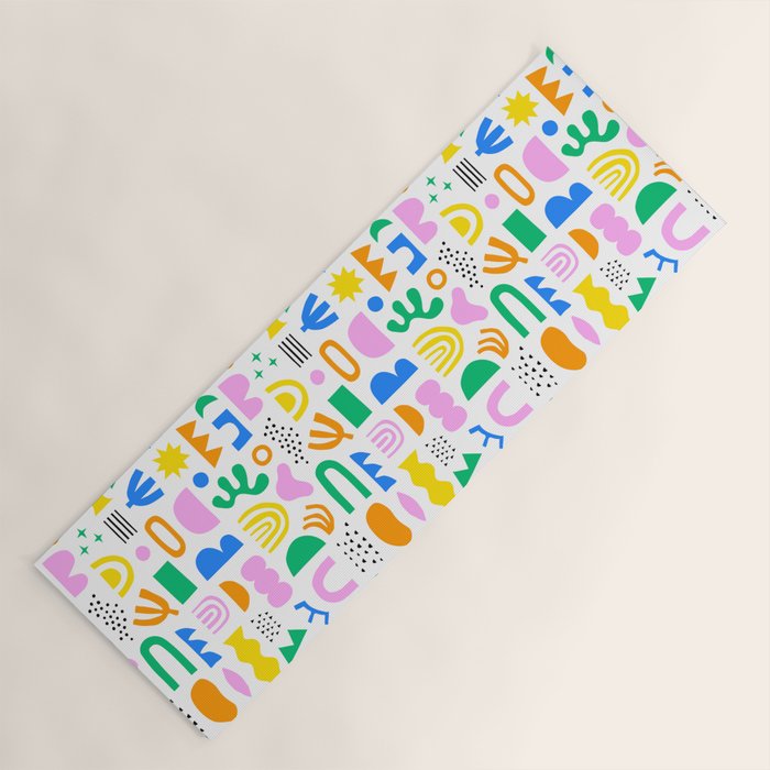 Colorful abstract organic shape art pattern Yoga Mat Gallery Image 1
