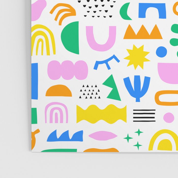 Colorful abstract organic shape art pattern Poster Gallery Image 3