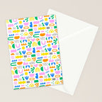 Colorful abstract organic shape art pattern Stationery Card Gallery Image 2