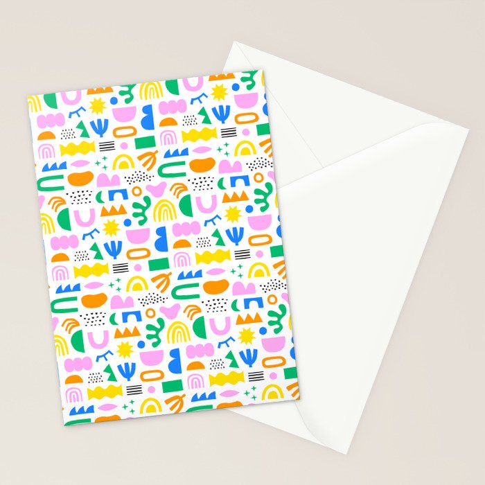 Colorful abstract organic shape art pattern Stationery Card Gallery Image 2