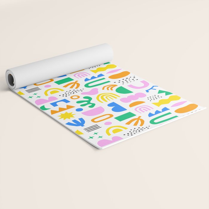 Colorful abstract organic shape art pattern Yoga Mat Gallery Image 2