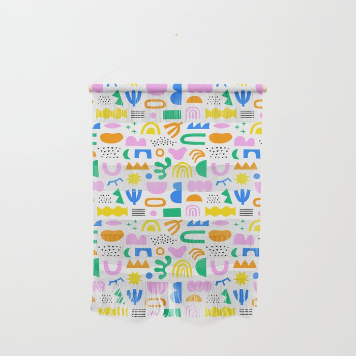 Colorful abstract organic shape art pattern Wall Hanging Gallery Image 1