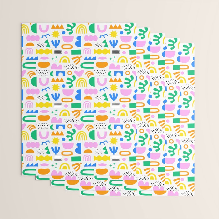 Colorful abstract organic shape art pattern Wrapping Paper Gallery Image 3