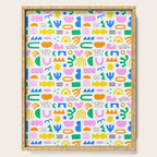 Colorful abstract organic shape art pattern Serving Tray Gallery Image 1