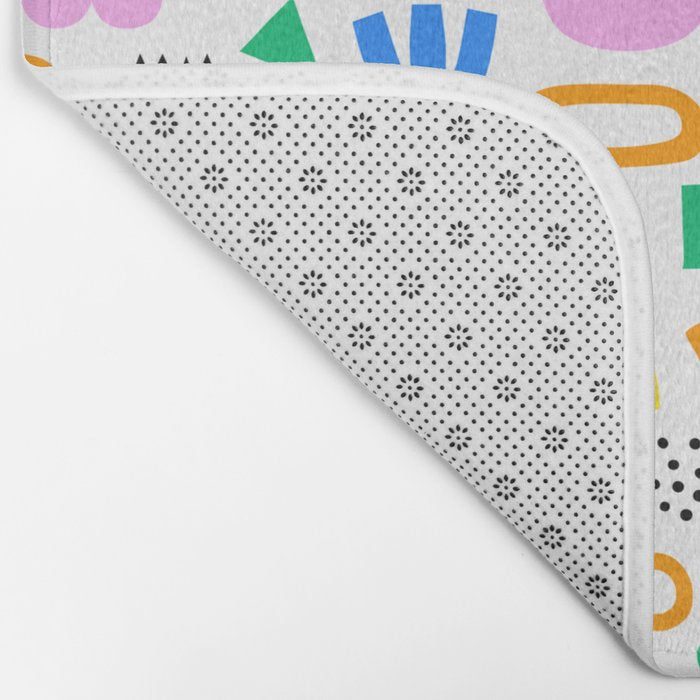 Colorful abstract organic shape art pattern Bath Mat Gallery Image 2