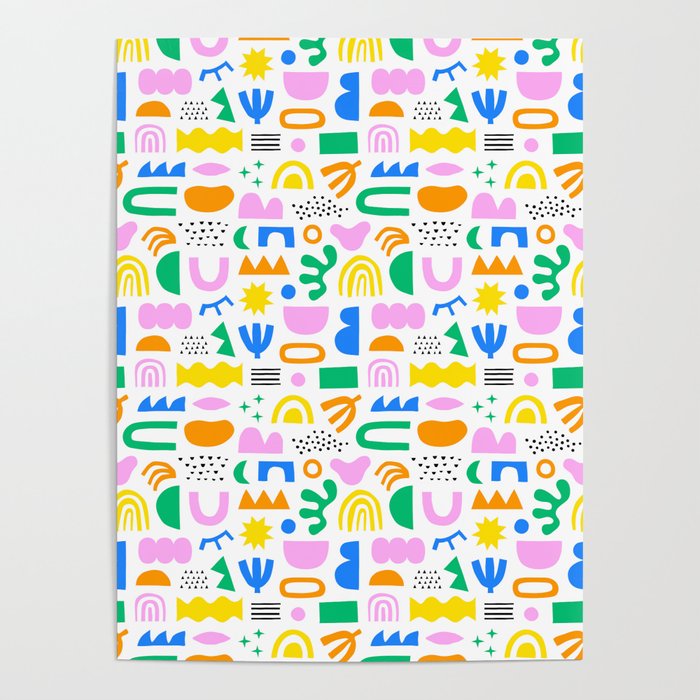 Colorful abstract organic shape art pattern Poster Gallery Image 4