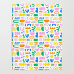 Colorful abstract organic shape art pattern Poster Gallery Image 4