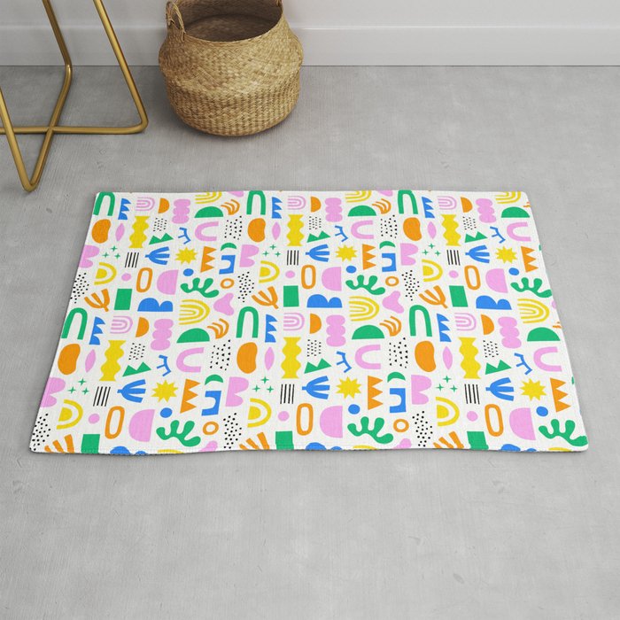 Colorful abstract organic shape art pattern Rug Gallery Image 1