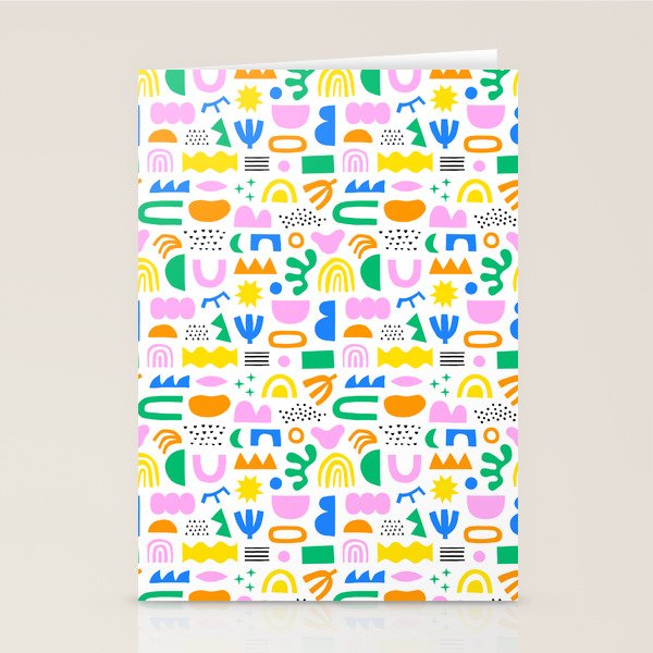Colorful abstract organic shape art pattern Stationery Card Gallery Image 2