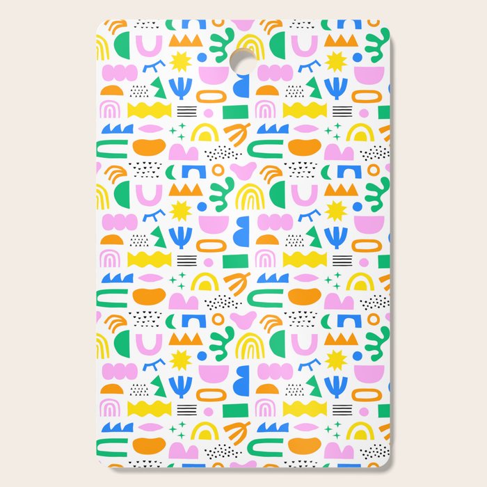 Colorful abstract organic shape art pattern Cutting Board Gallery Image 1