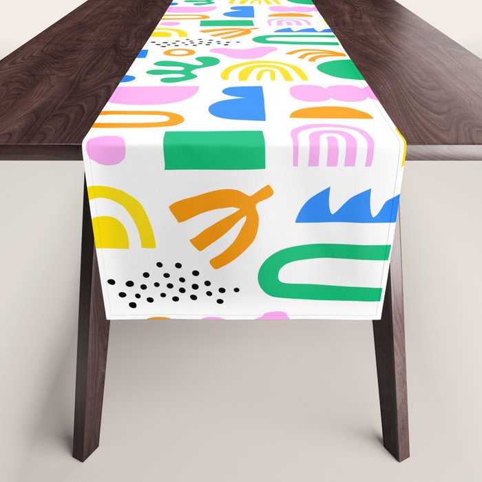 Colorful abstract organic shape art pattern Table Runner Gallery Image 1