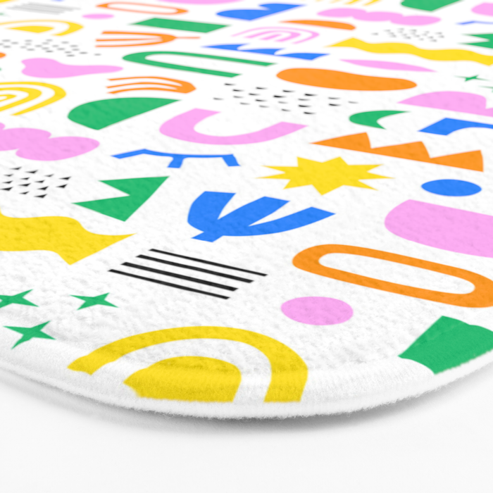 Colorful abstract organic shape art pattern Bath Mat Gallery Image 3