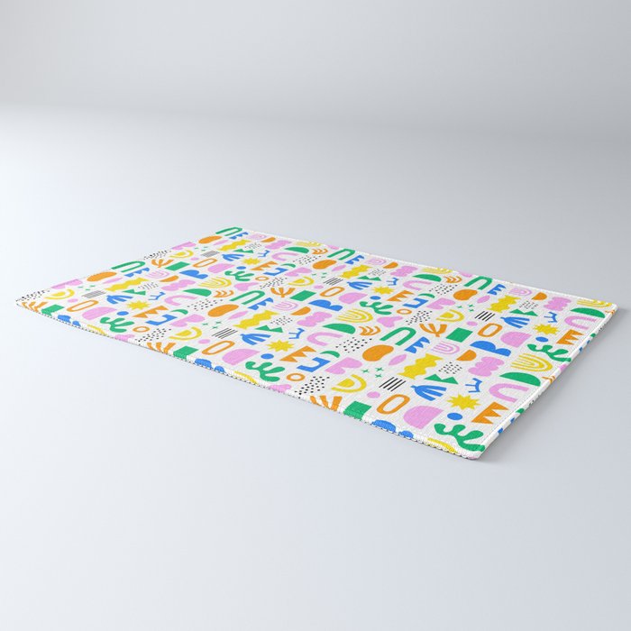 Colorful abstract organic shape art pattern Rug Gallery Image 3