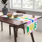 Colorful abstract organic shape art pattern Table Runner Gallery Image 2